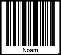 Der Voname Noam als Barcode und QR-Code