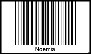 Der Voname Noemia als Barcode und QR-Code