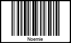 Der Voname Noemie als Barcode und QR-Code