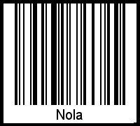 Der Voname Nola als Barcode und QR-Code