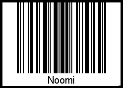 Der Voname Noomi als Barcode und QR-Code