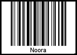 Der Voname Noora als Barcode und QR-Code