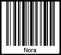 Nora als Barcode und QR-Code