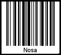 Barcode des Vornamen Nosa