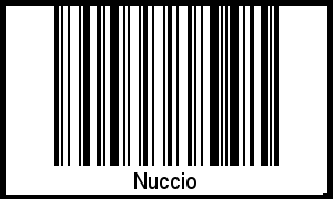 Der Voname Nuccio als Barcode und QR-Code