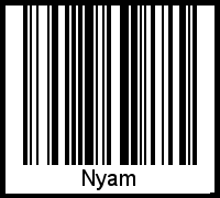 Barcode des Vornamen Nyam