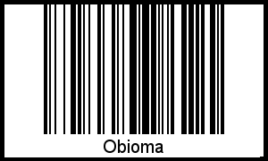 Der Voname Obioma als Barcode und QR-Code