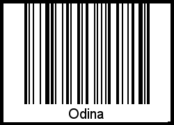 Der Voname Odina als Barcode und QR-Code