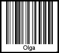 Der Voname Olga als Barcode und QR-Code