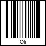 Der Voname Oli als Barcode und QR-Code