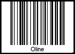Der Voname Oline als Barcode und QR-Code