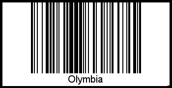 Der Voname Olymbia als Barcode und QR-Code