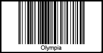Der Voname Olympia als Barcode und QR-Code