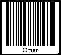 Der Voname Omer als Barcode und QR-Code