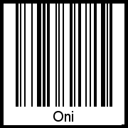 Barcode des Vornamen Oni