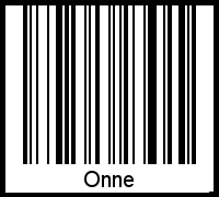 Barcode des Vornamen Onne