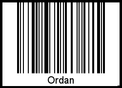 Barcode des Vornamen Ordan