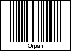 Der Voname Orpah als Barcode und QR-Code