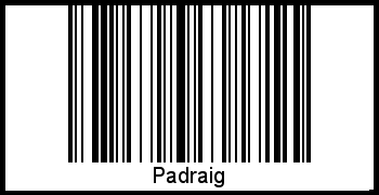 Padraig als Barcode und QR-Code