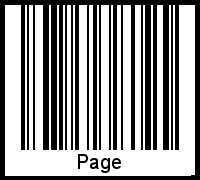 Der Voname Page als Barcode und QR-Code