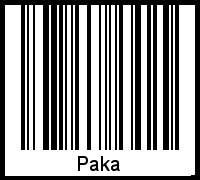 Barcode des Vornamen Paka