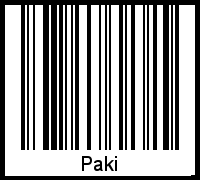 Barcode des Vornamen Paki