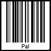 Der Voname Pal als Barcode und QR-Code