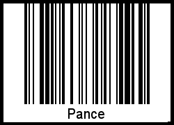 Barcode des Vornamen Pance