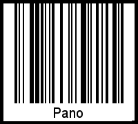 Der Voname Pano als Barcode und QR-Code