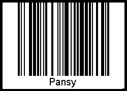 Der Voname Pansy als Barcode und QR-Code