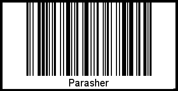 Der Voname Parasher als Barcode und QR-Code