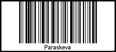 Barcode des Vornamen Paraskeva