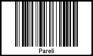 Der Voname Pareli als Barcode und QR-Code