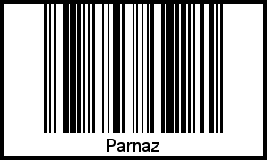 Der Voname Parnaz als Barcode und QR-Code