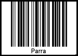 Barcode des Vornamen Parra