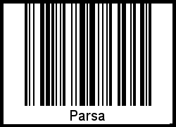 Der Voname Parsa als Barcode und QR-Code