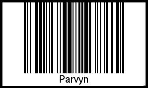 Der Voname Parvyn als Barcode und QR-Code