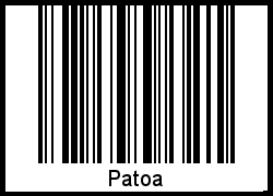 Der Voname Patoa als Barcode und QR-Code