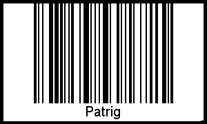 Der Voname Patrig als Barcode und QR-Code