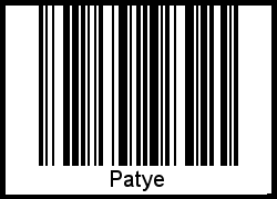 Der Voname Patye als Barcode und QR-Code