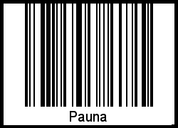 Der Voname Pauna als Barcode und QR-Code