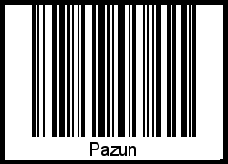 Barcode des Vornamen Pazun
