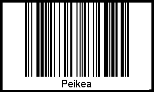 Der Voname Peikea als Barcode und QR-Code
