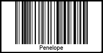 Der Voname Penelope als Barcode und QR-Code