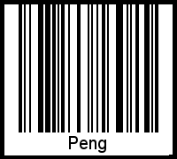 Barcode des Vornamen Peng