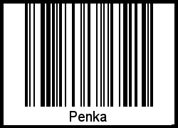 Der Voname Penka als Barcode und QR-Code