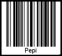 Der Voname Pepi als Barcode und QR-Code