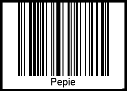 Der Voname Pepie als Barcode und QR-Code