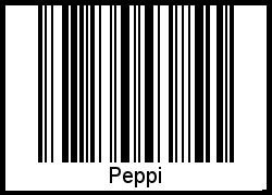 Der Voname Peppi als Barcode und QR-Code