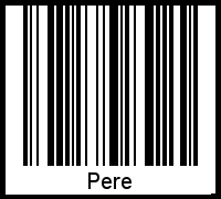 Der Voname Pere als Barcode und QR-Code